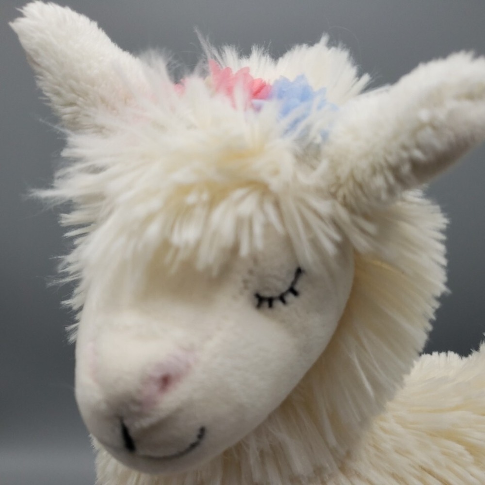 Llama Stuffed Animal Toy Anthropologie Plush Off White 14" Super Soft & Cozy - Picture 9 of 12